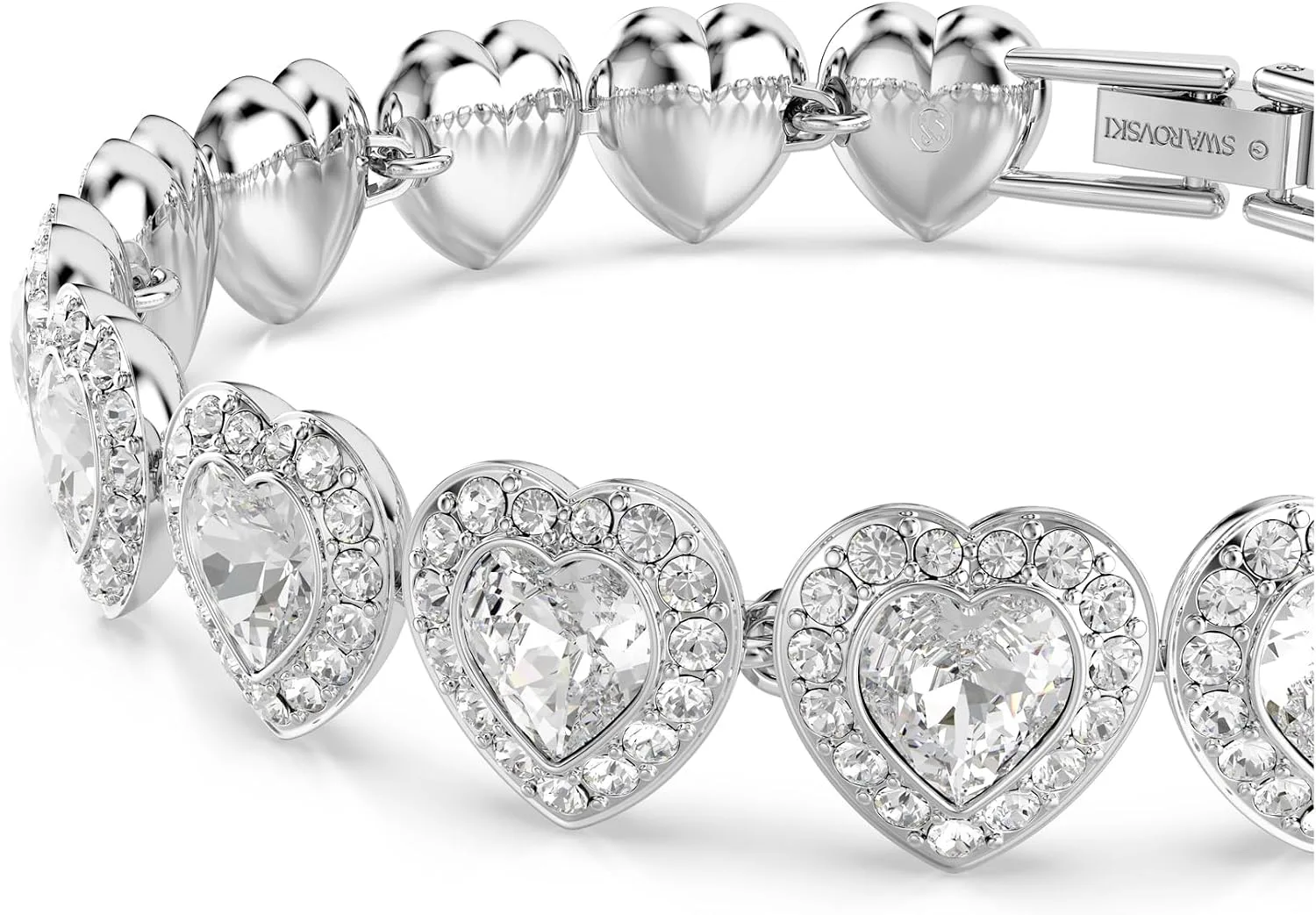 Pulsera Swarovski Ariana Grande Corazones de Cristal Banada en Rodio Blanco miniatura 4