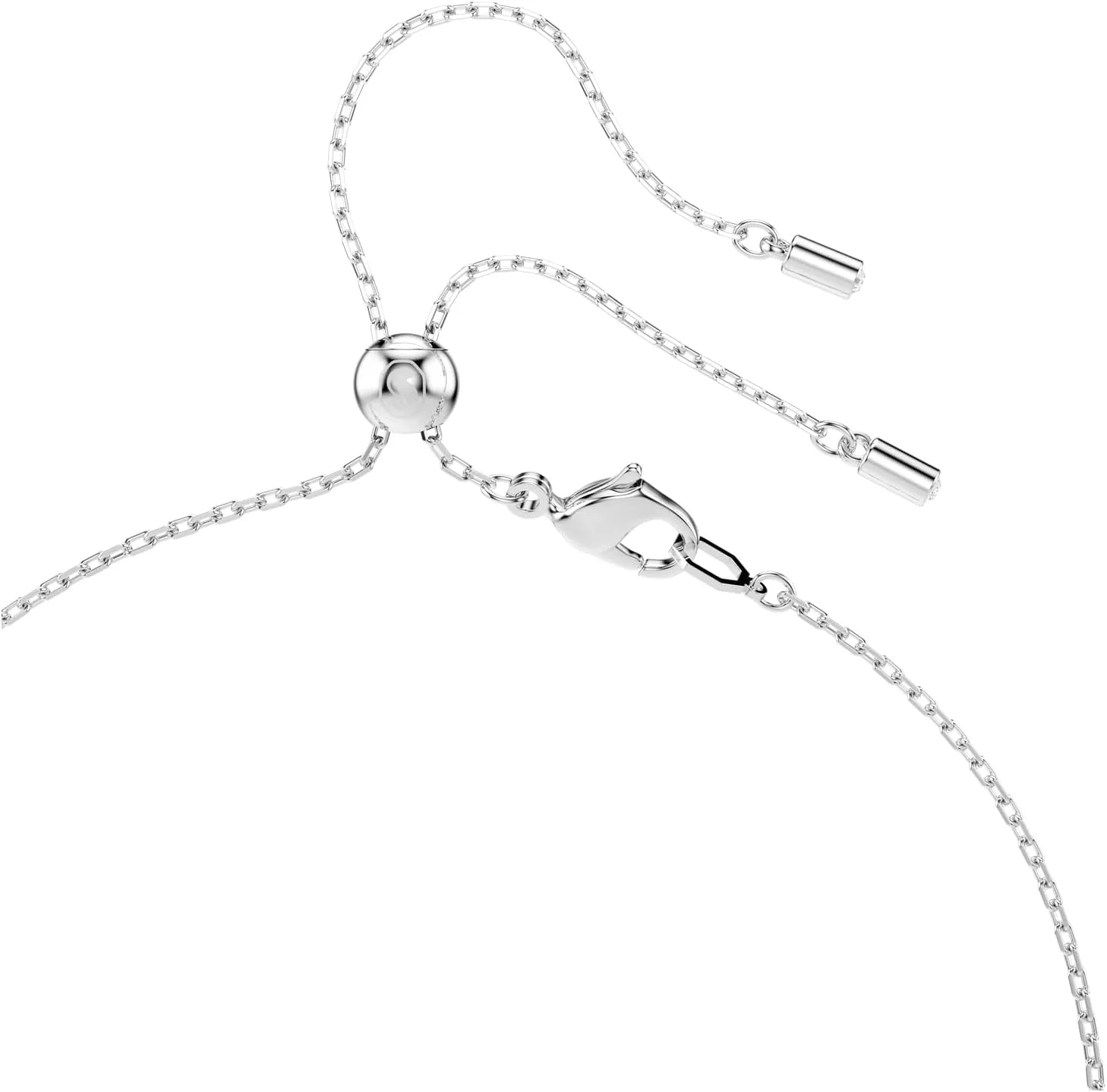 Collar Y Swarovski Ariana Grande con Perlas de Cristal y Corazon Banado en Rodio miniatura 3