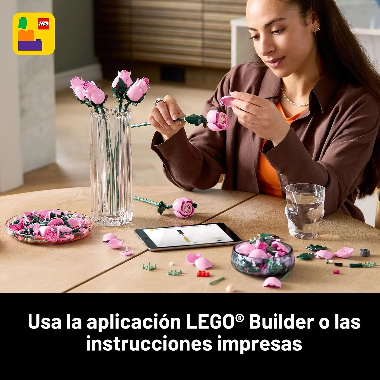 LEGO Botanicals Ramo de Rosas Rosadas 10374 miniatura 6