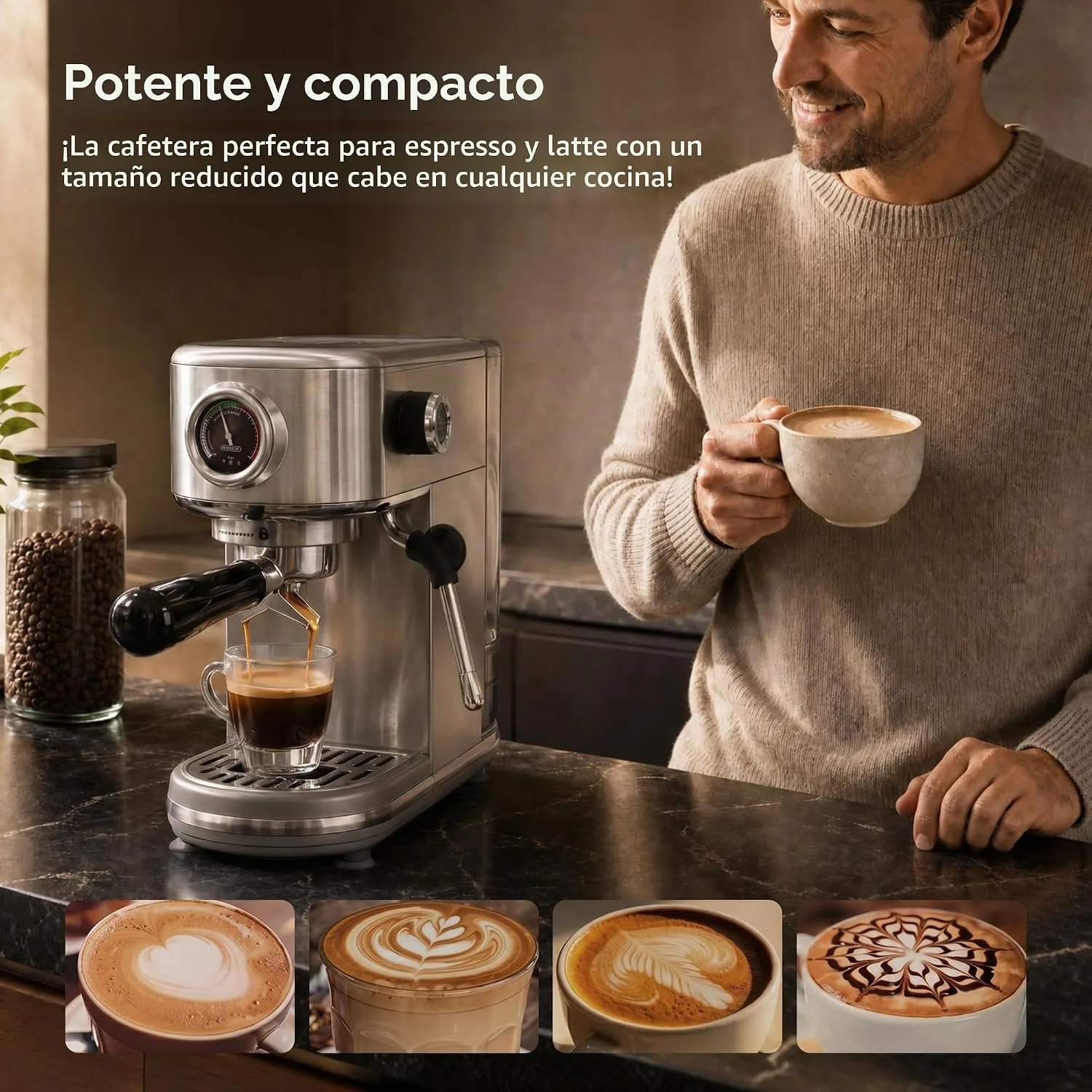 Hibrew H10B Cafetera Espresso Programable 20 Bar con Manometro y Pantalla LED miniatura 6