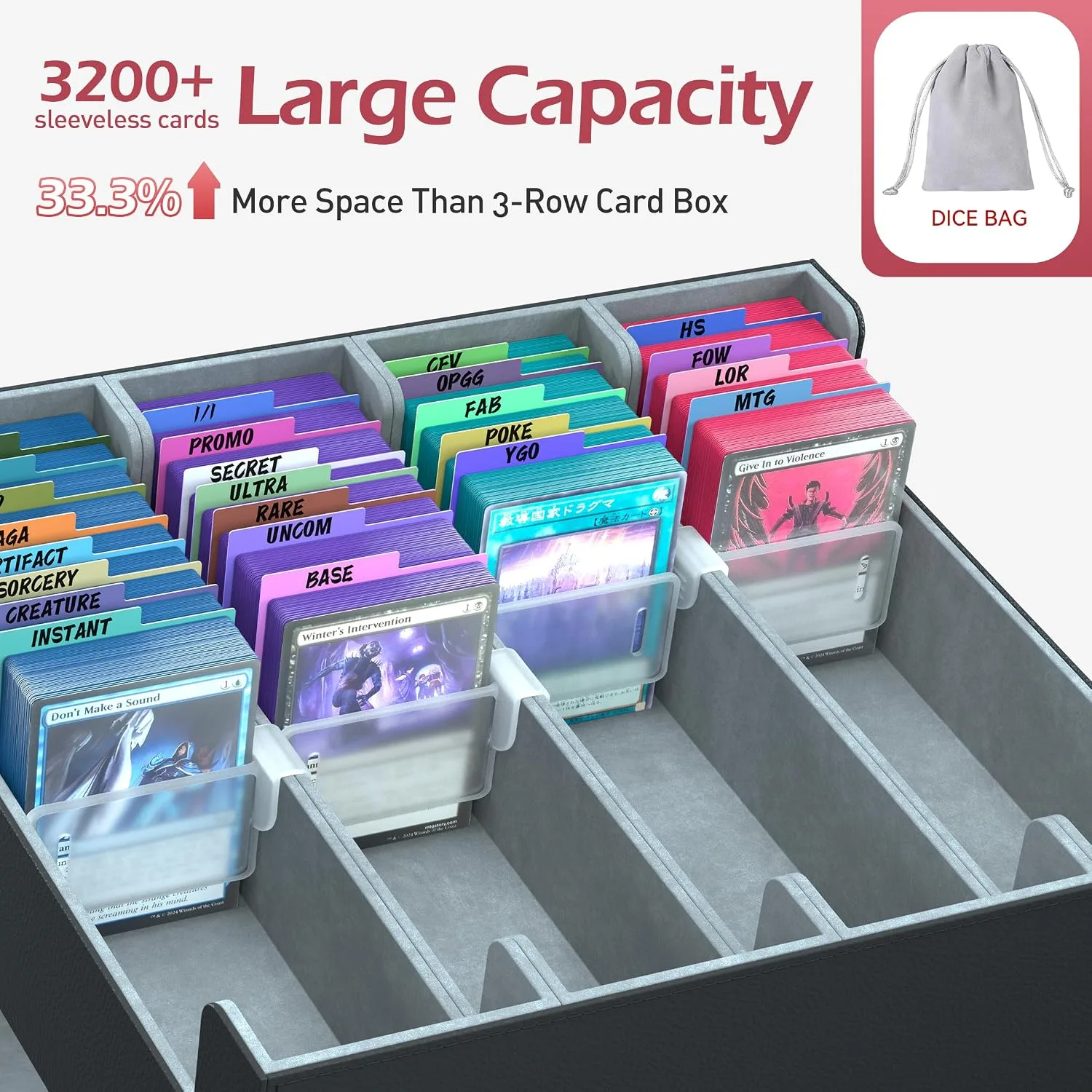 Entumo Caja Organizadora de Cartas 4 Filas 3200 Cartas miniatura 2