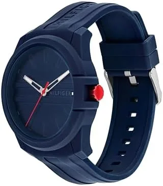 Tommy Hilfiger Casual 3H Quartz Watch - Sporty Silicone Wristwatch for Men - Water-Resistant up to 5 ATM/50 Meters - Premium Fashion for Everyday Wear - 44mm