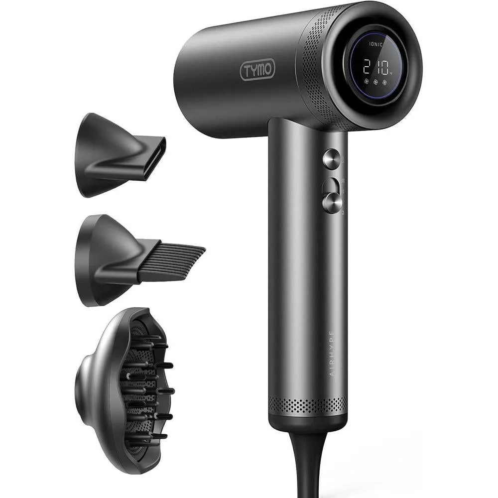 Secador de pelo TYMO profesional con difusor, tecnología iónica, motor de alta velocidad, 4 temperaturas y 3 velocidades