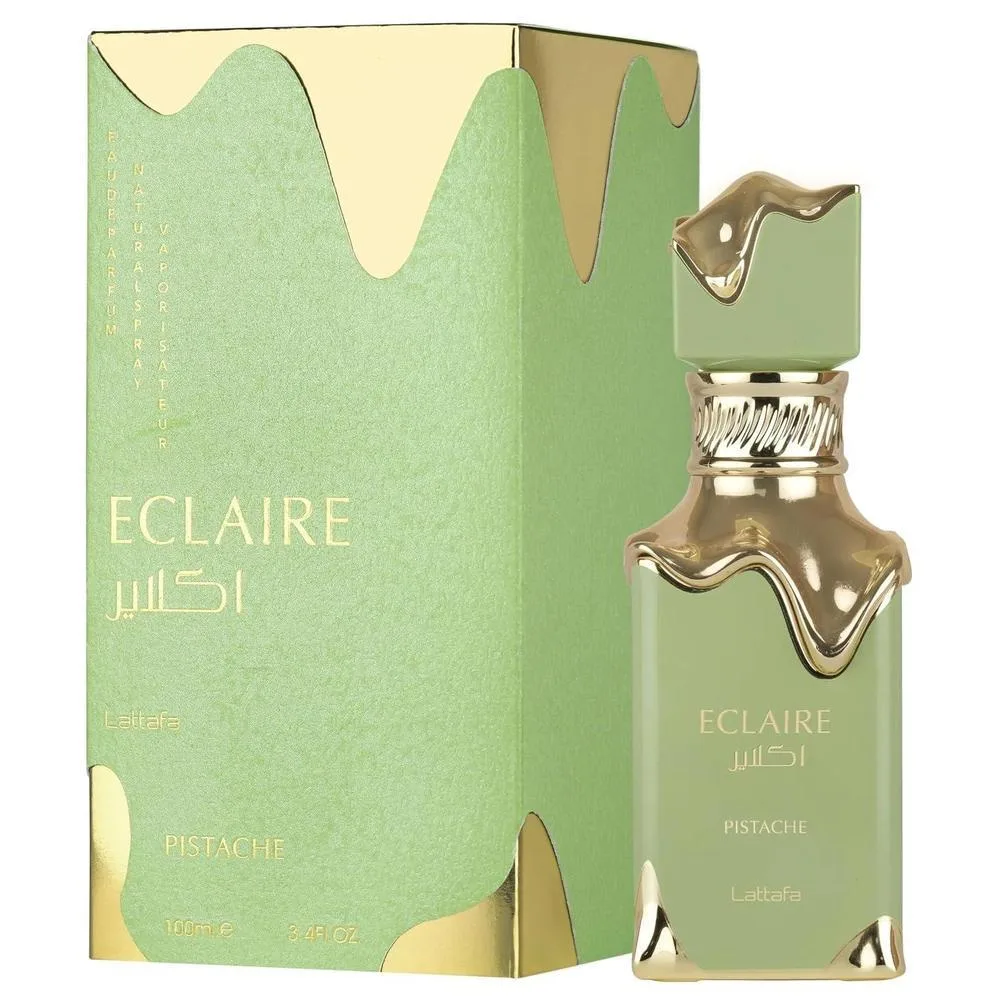 Lattafa Eclair Pistache – Eau de Parfum en Spray de Fragancia Gourmand, Cremosa y Almizclada, Duradera para Mujeres