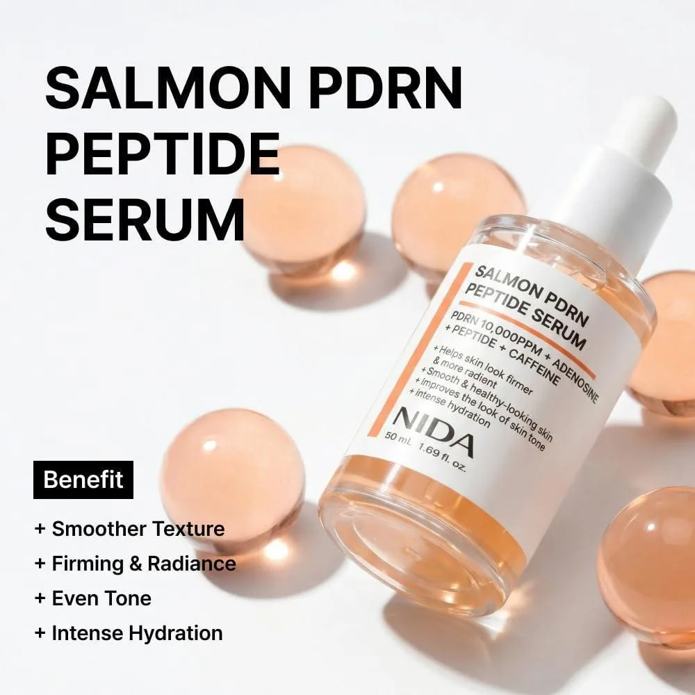Nida Serum Facial Con Pdrn, Péptidos, Adenosina, Cafeína Para Hidratación Intensa 50ml