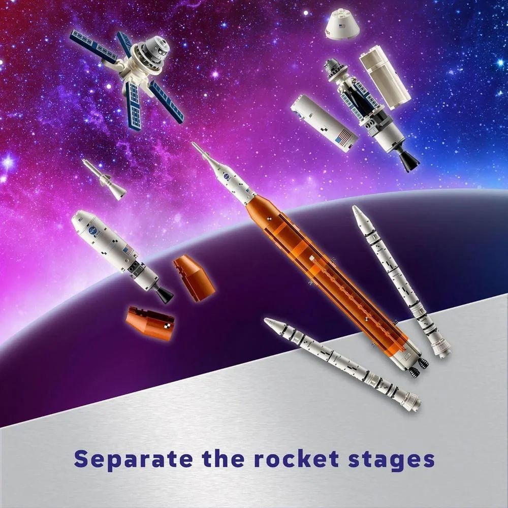 LEGO Icons NASA Artemis Space Launch System - Juego de construcción de cohete para adultos, decoración de dormitorio