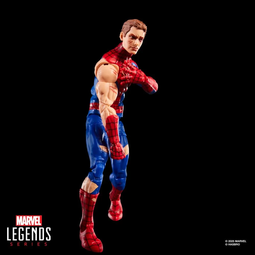 Marvel Legends Series Magic: The Gathering Battle-Damaged Spider-Man Action Figure 6 pulgadas + Carta Coleccionable