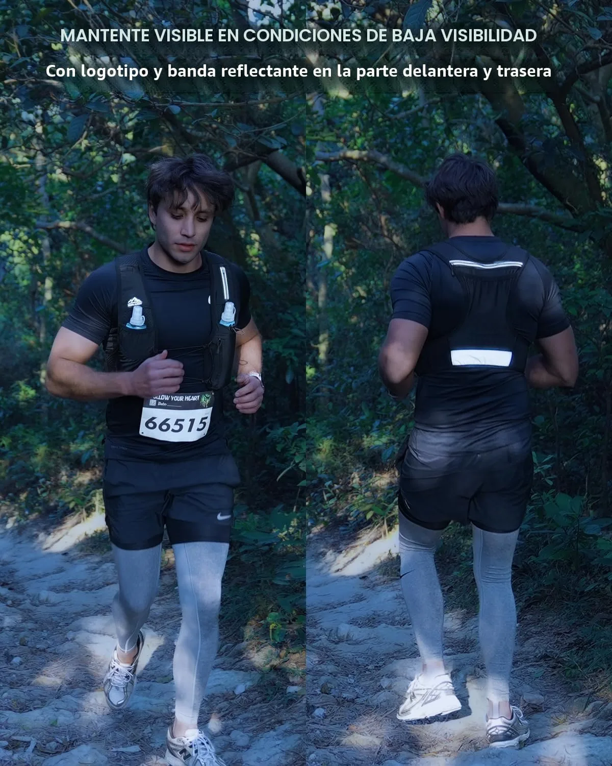 Chaleco de correr para mujeres y hombres, patente de EE. UU., correas ajustables para el