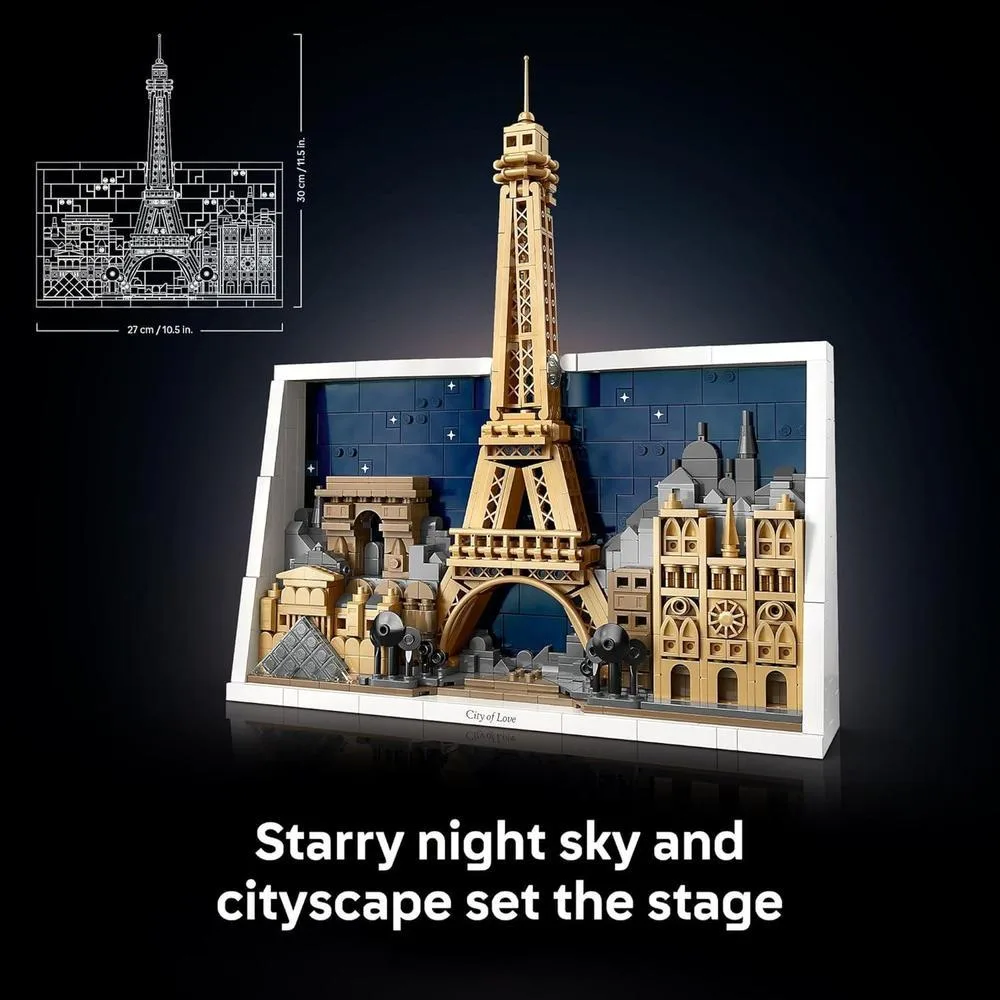LEGO Architecture París – Juego de construcción para adultos, decoración DIY para casa u oficina, incluye icónicos monumentos