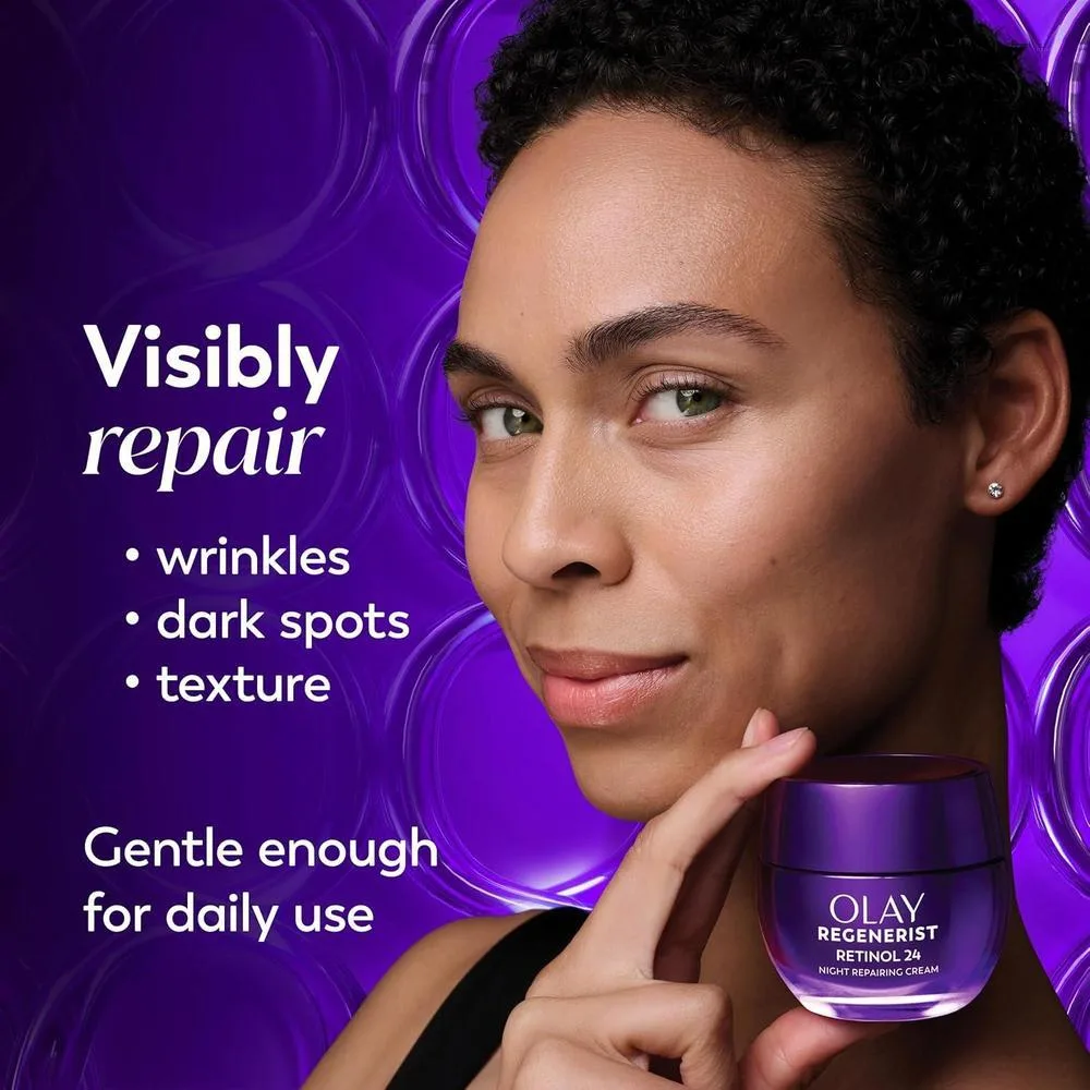 Olay Crema De Noche De Retinol Para Mujeres Hidratante Antiarrugas Sin Fragancia No Grasa 50.3ml