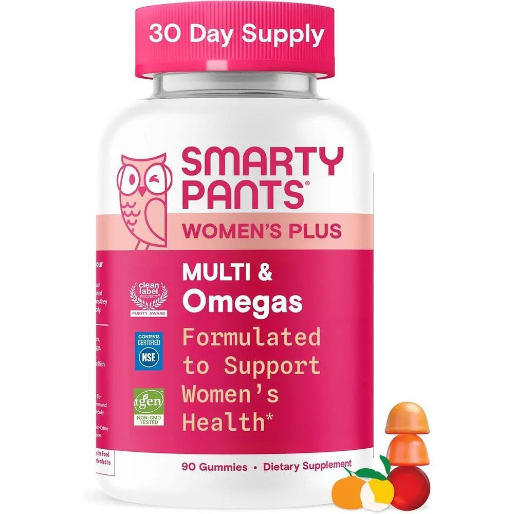 Gomitas Multivitamínico para Mujeres SmartyPants con Vitamina D, C y Omega 3, 90 unidades