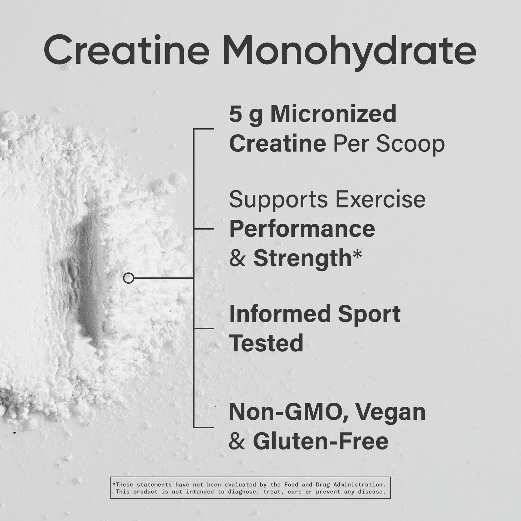 Sports Research Creatine Monohydrate 5g - Polvo para Rendimiento y Recuperación Muscular, 500g