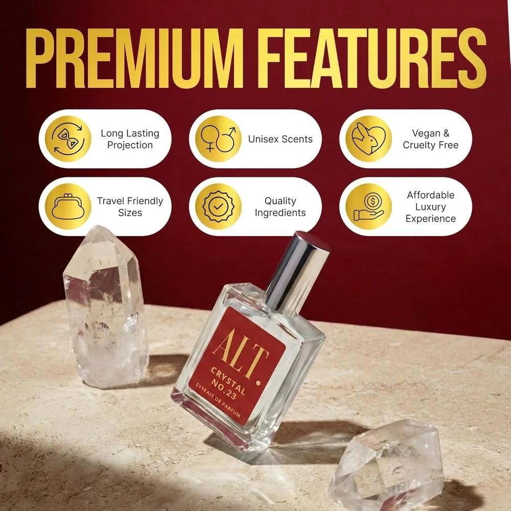 Perfume ALT. FRAGRANCES Crystal No. 23, inspirado en Baccarat Rouge 540, unisex y de larga duración