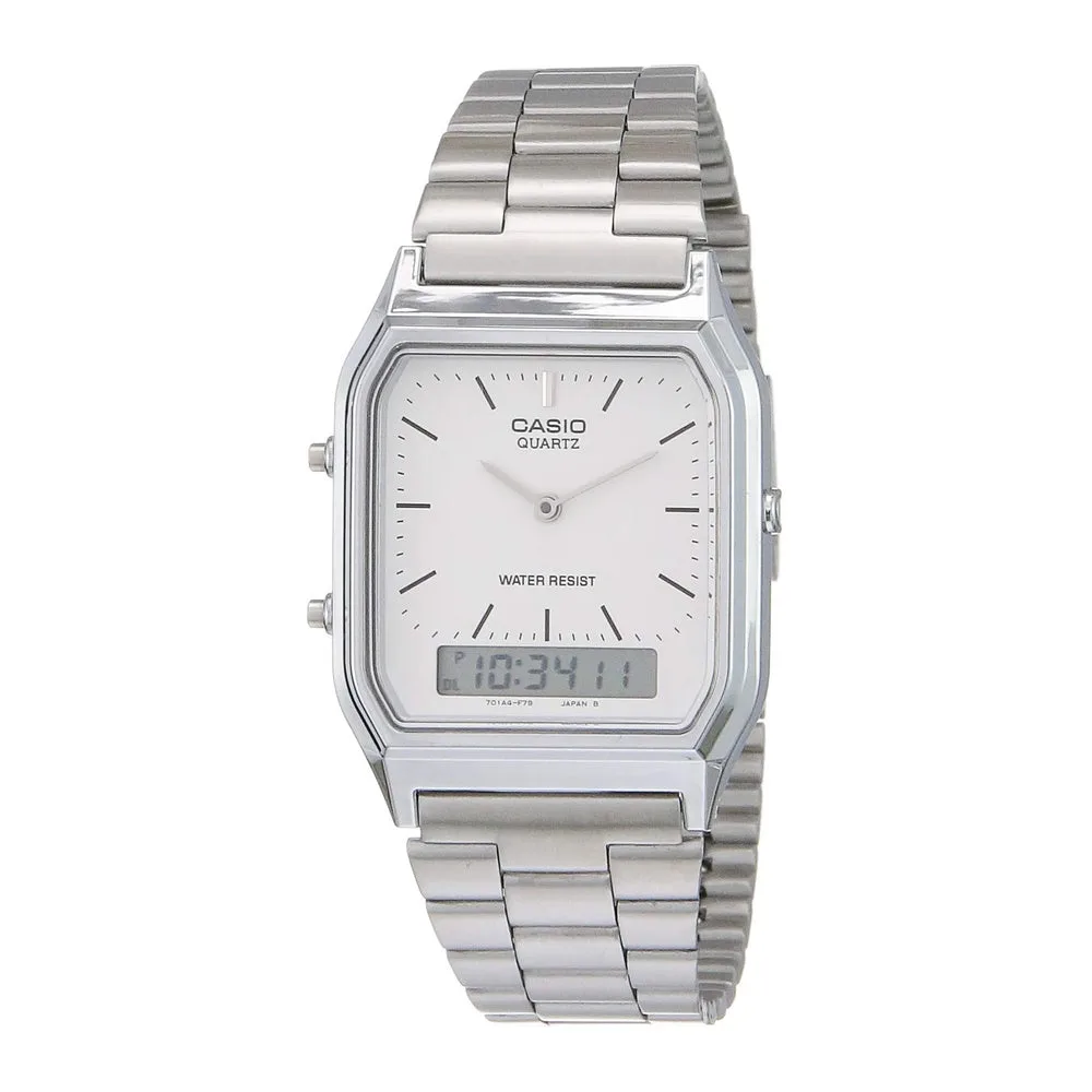 Reloj de pulsera Casio AQ230A7D plateado para hombre