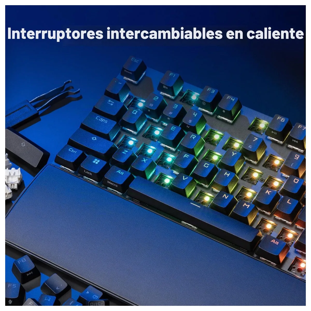 Teclado mecánico ASUS ROG Strix Scope II X con conexión USB, interruptores intercambiables ROG NX Snow V2 lineales, teclas PBT