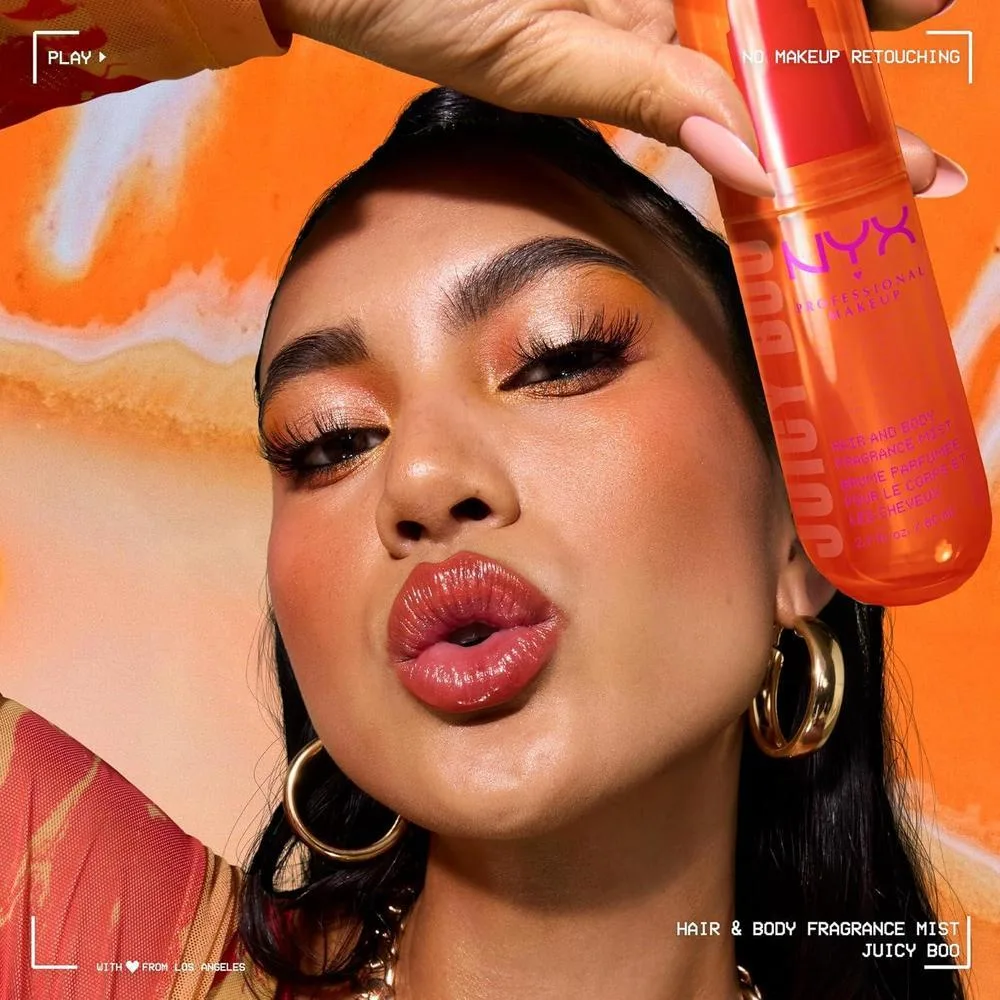 NYX PROFESSIONAL MAKEUP Juicy Boo Perfume de aceite en aerosol cítrico duradero para cabello y cuerpo, vegano, sin crueldad