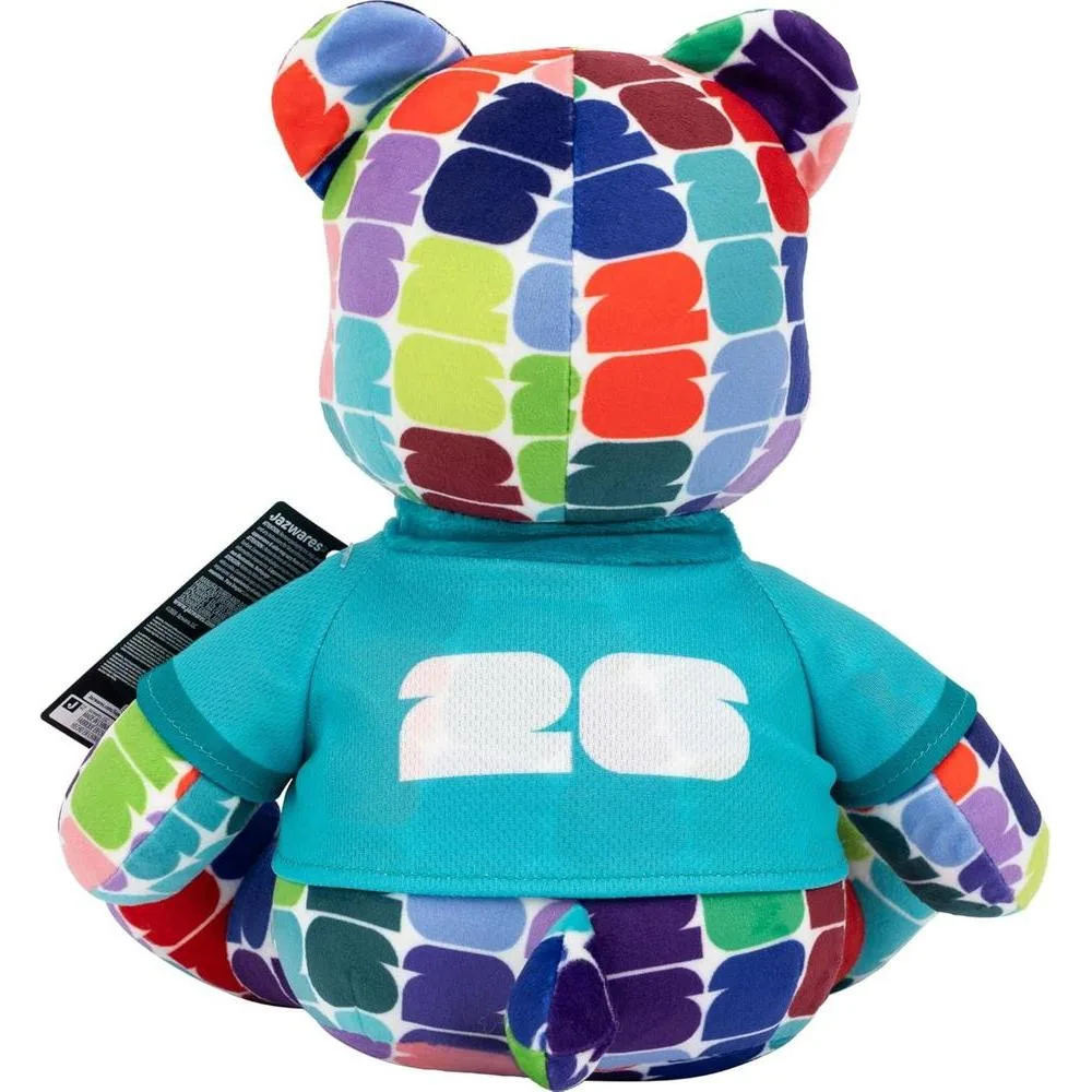 Peluche oso colorido Copa Mundial FIFA 2026, coleccionable oficial con logotipo de trofeo, desde 3 años