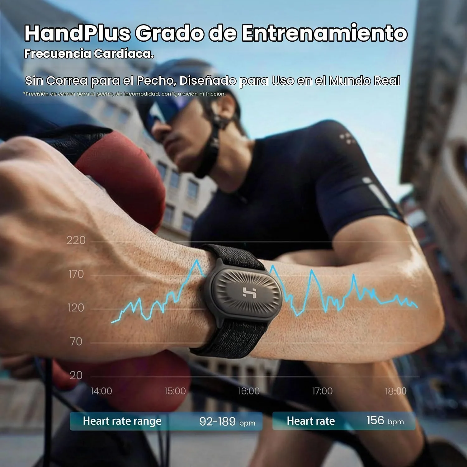 HandPlus - Brazalete con monitor de frecuencia cardíaca, monitor óptico de entrenamiento de