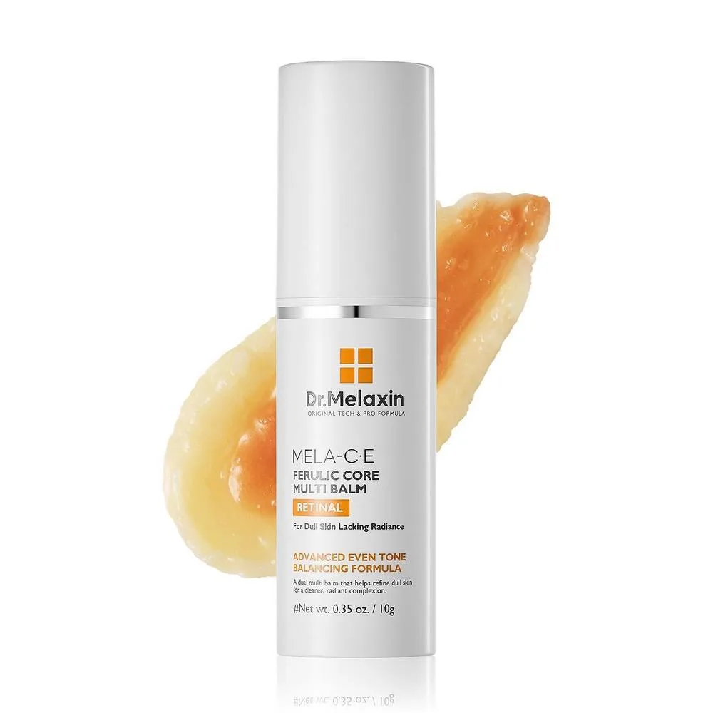 Dr.Melaxin Mela-C·E Ferulic Core Multi Balm Dark Spots, Dark Circles & Fine Lines, Vitamin C·E + Ferulic Acid, Retinal, Korean Anti-Aging Glow Treatment Stick, 0.35 oz, 10g