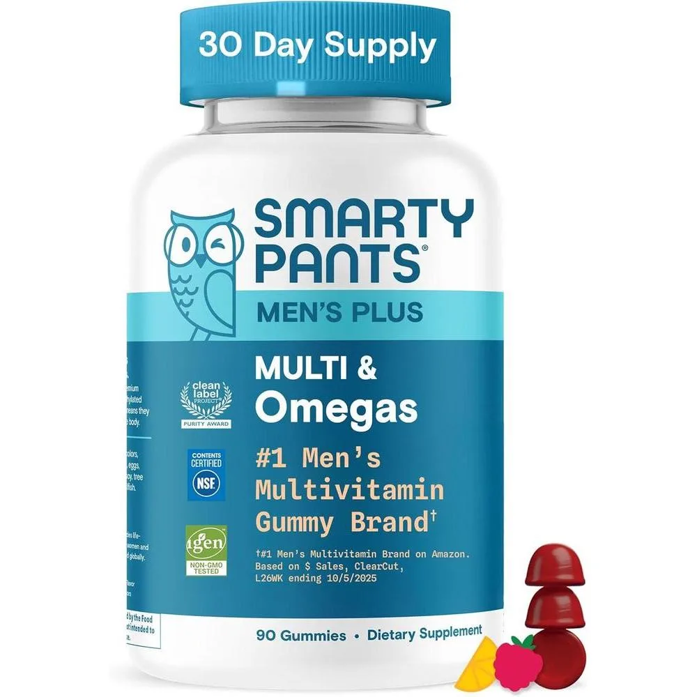 Gomitas Multivitamínico SmartyPants para Hombres con Vitamina D, C, Omega 3 y Zinc 90 unidades