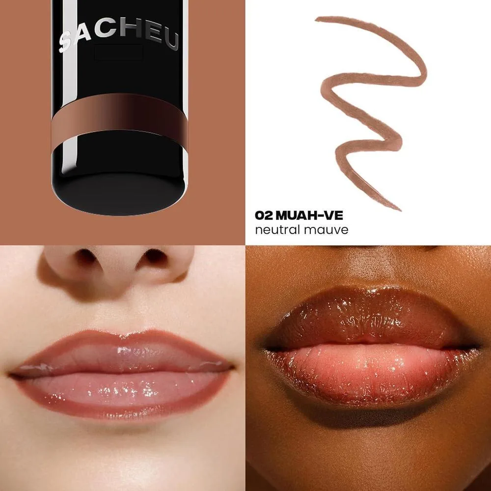 Delineador de labios Sacheu Stay-N de larga duración con ácido hialurónico y vitamina E, adecuado para todo tipo de piel