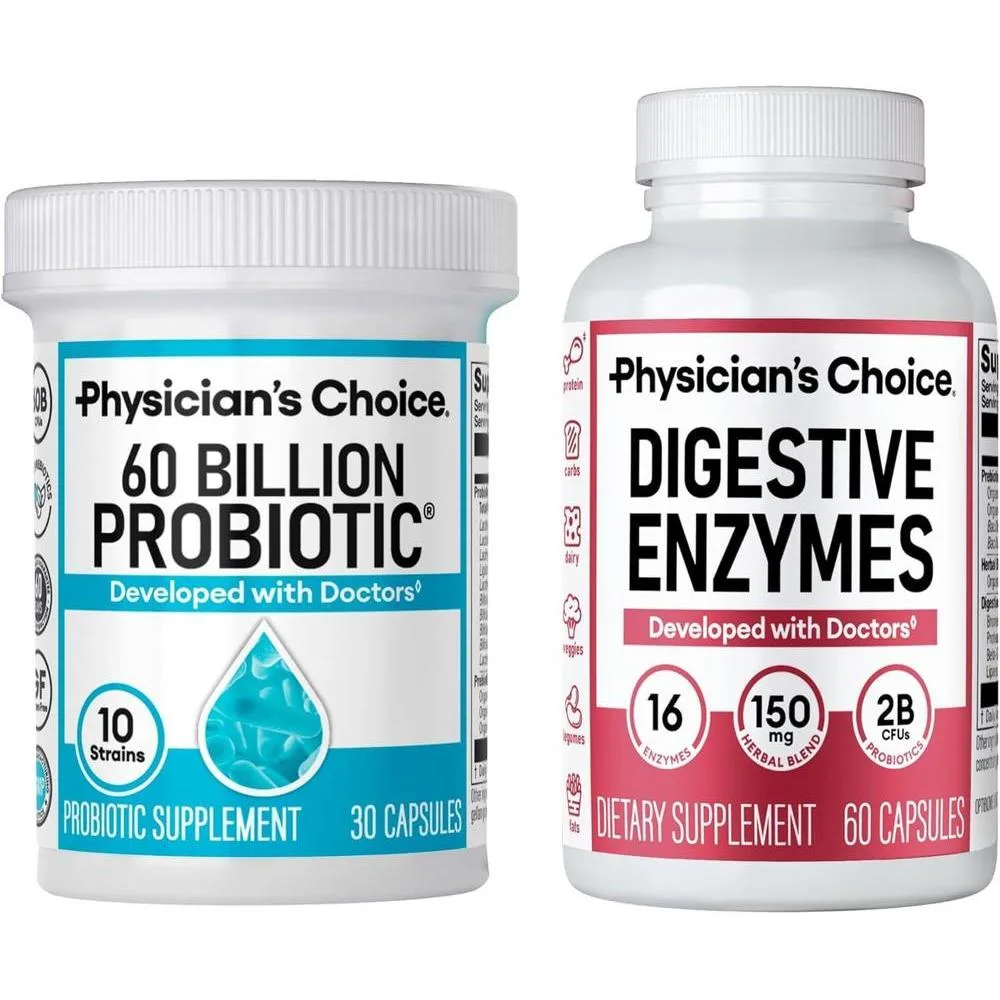 Suplemento Physician's Choice Advanced Gut Health Bundle Probióticos 60 Billones + Enzimas Digestivas