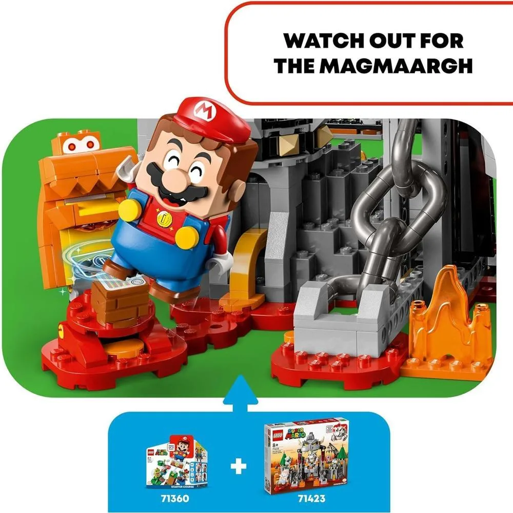 LEGO Super Mario Dry Bowser Castle Battle Set de expansión con Bowser y 4 figuras de Super Mario para niños de 8 años en adelante