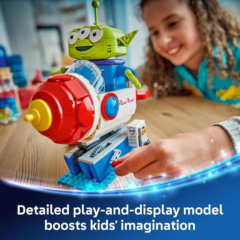 LEGO Disney y Pixar Toy Story Alien con Nave Espacial de Pizza Planet, Juguete de Construcción para Niños y Niñas