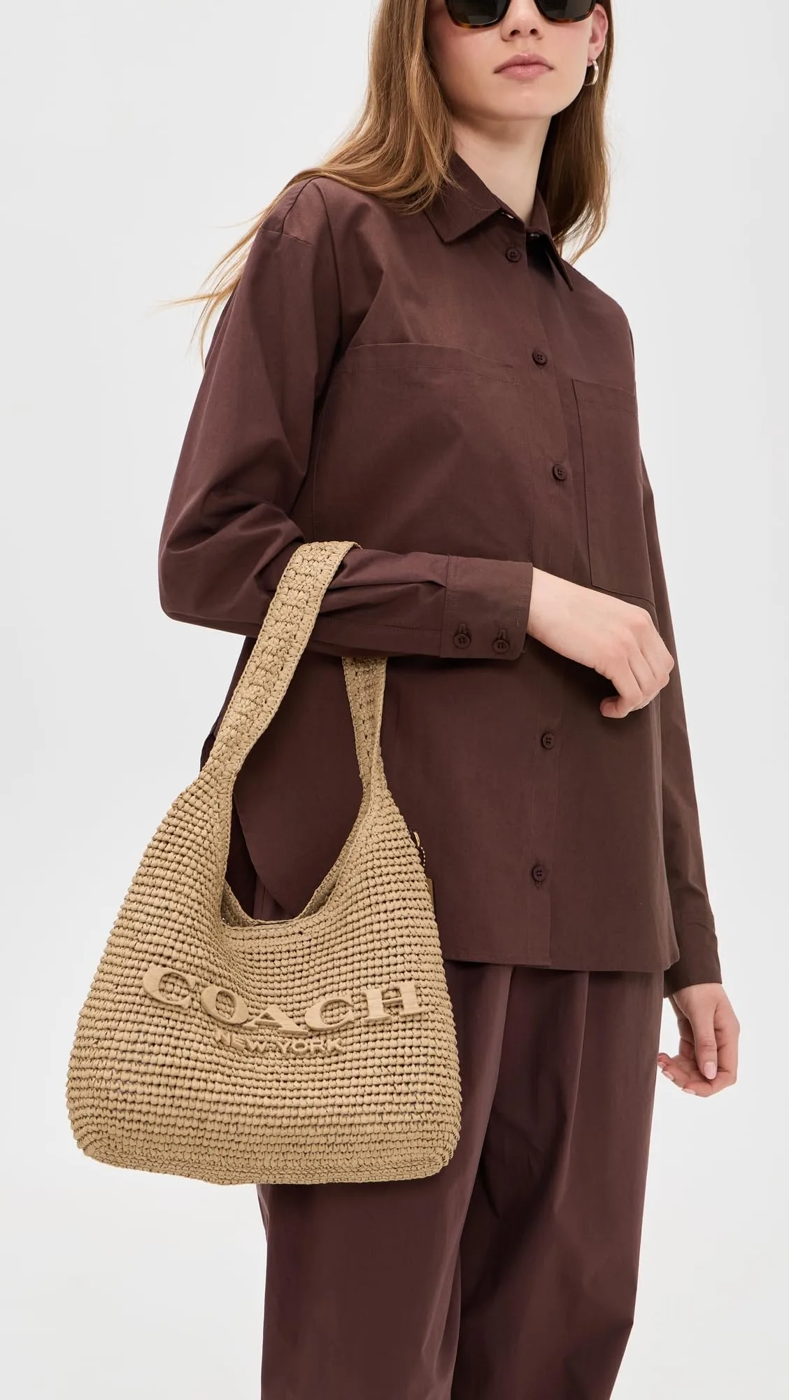 COACH Brooklyn Shoulder Bag 28 in Straw