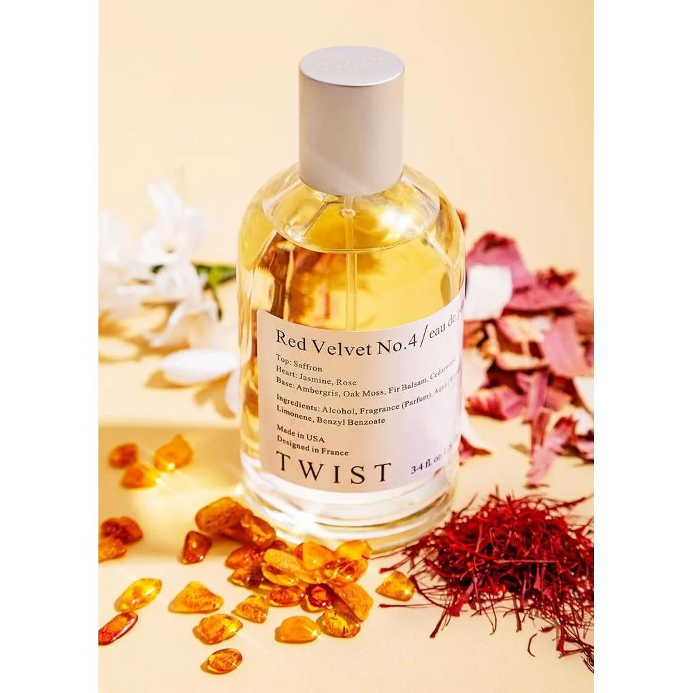Twist - Eau De Parfum Red Velvet No. 4, inspirado en Baccarat Rouge 540, perfume vegano de larga duración para hombres y mujeres
