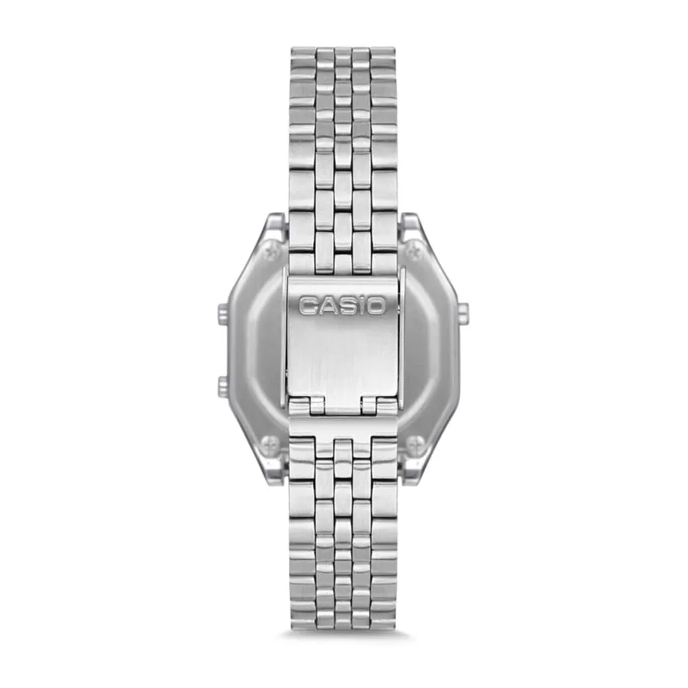 Reloj Digital Retro Casio para Dama en Color Plateado, Modelo LA-680WA-1DF