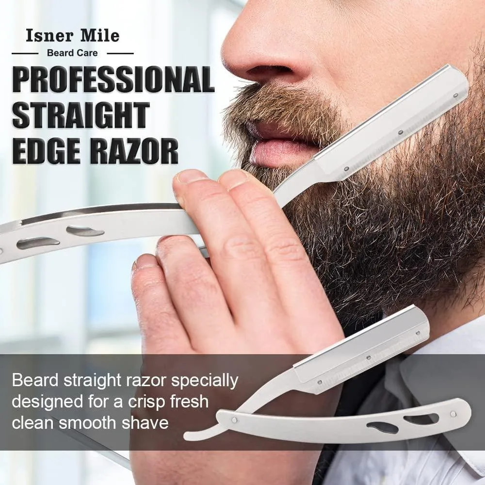 Kit de barba para hombres, incluye champú, aceite de crecimiento, bálsamo, cepillo, peine, tijeras y bolsa