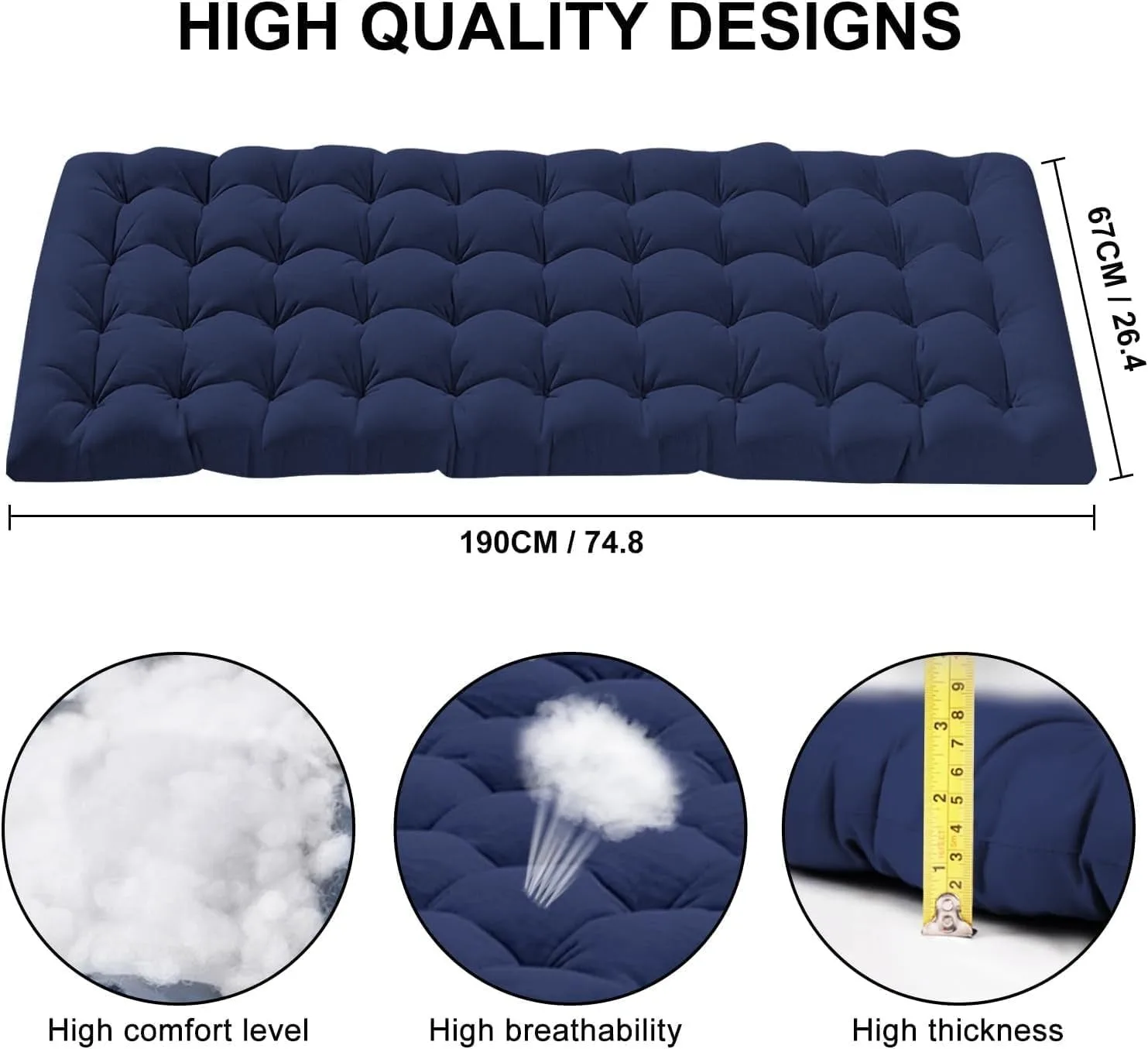 ARAER Camping Cot, 450LBS(Max Load), Portable Folding Outdoor Bed with Carry Bag