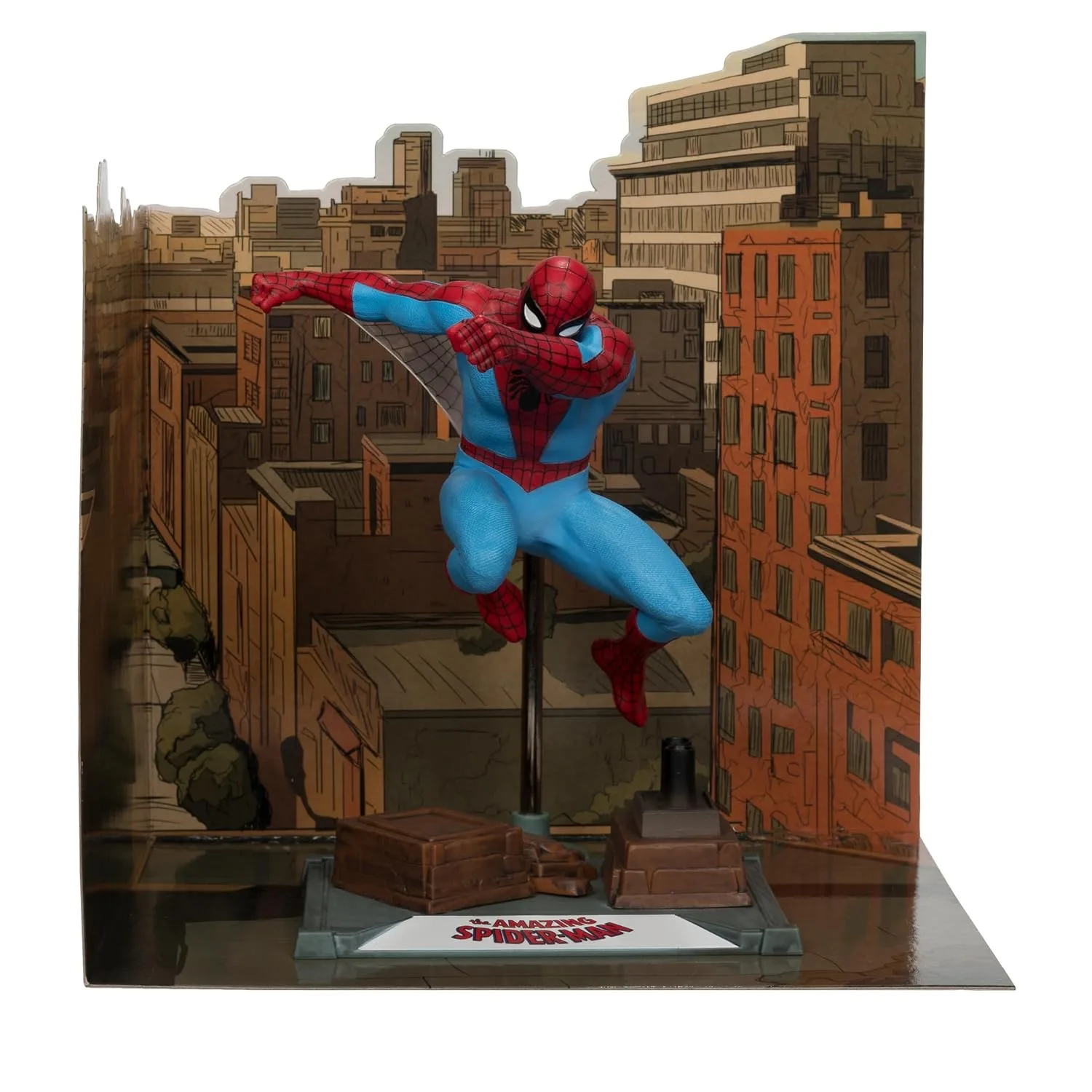 McFarlane Toys Marvel Spider-Man Escala 1:10 con Escena (The Amazing Spider-Man #38) Gold Label