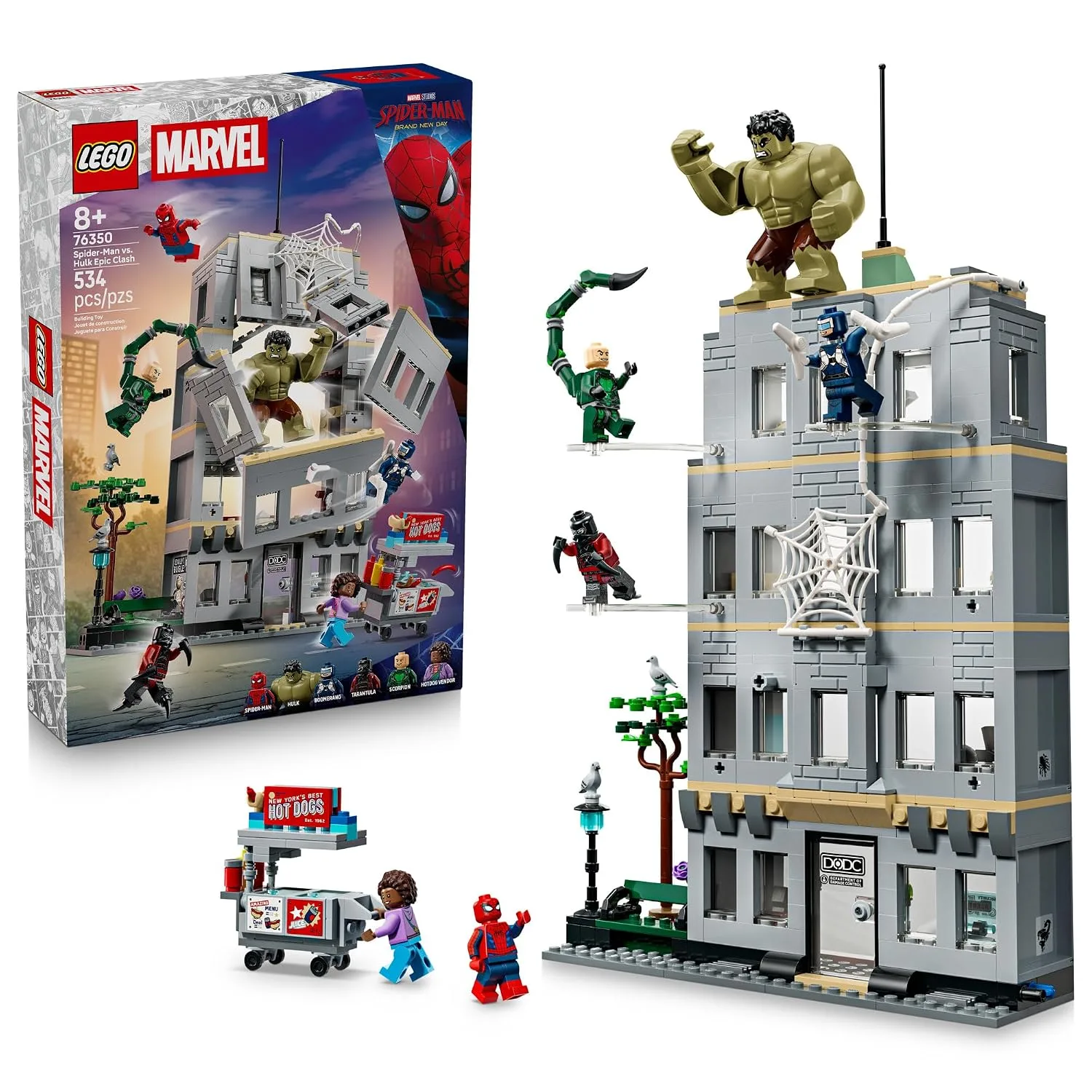 Set de construcción LEGO Marvel Spider-Man vs. Hulk Epic Clash 76350
