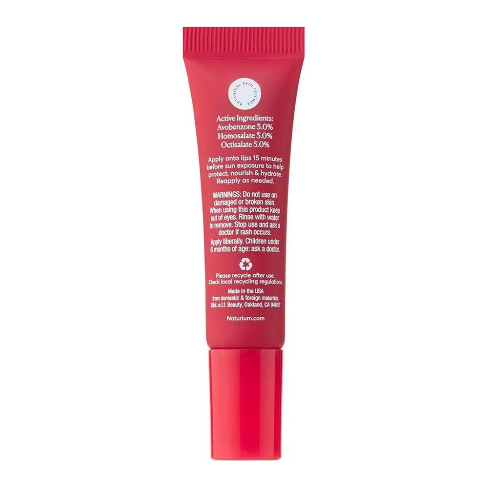 Bálsamo labial Naturium Phyto-Glow con SPF 45, protector solar con brillo tintado y nutrición botánica