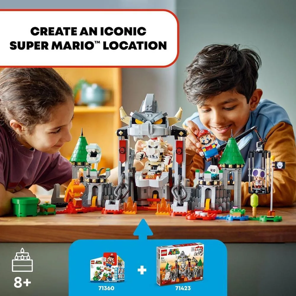 LEGO Super Mario Dry Bowser Castle Battle Set de expansión con Bowser y 4 figuras de Super Mario para niños de 8 años en adelante