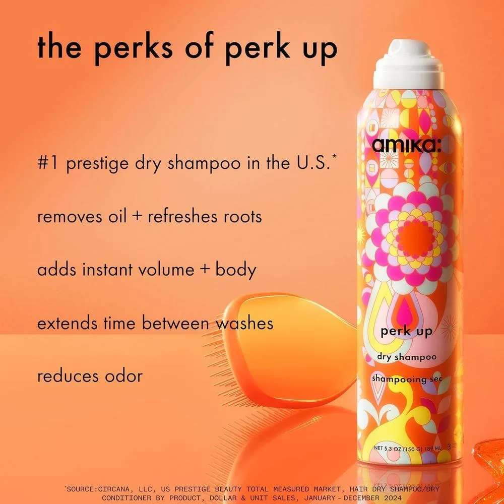 amika Champú seco sin talco, refresca raíces con volumen sin residuos blancos para todo tipo de cabello