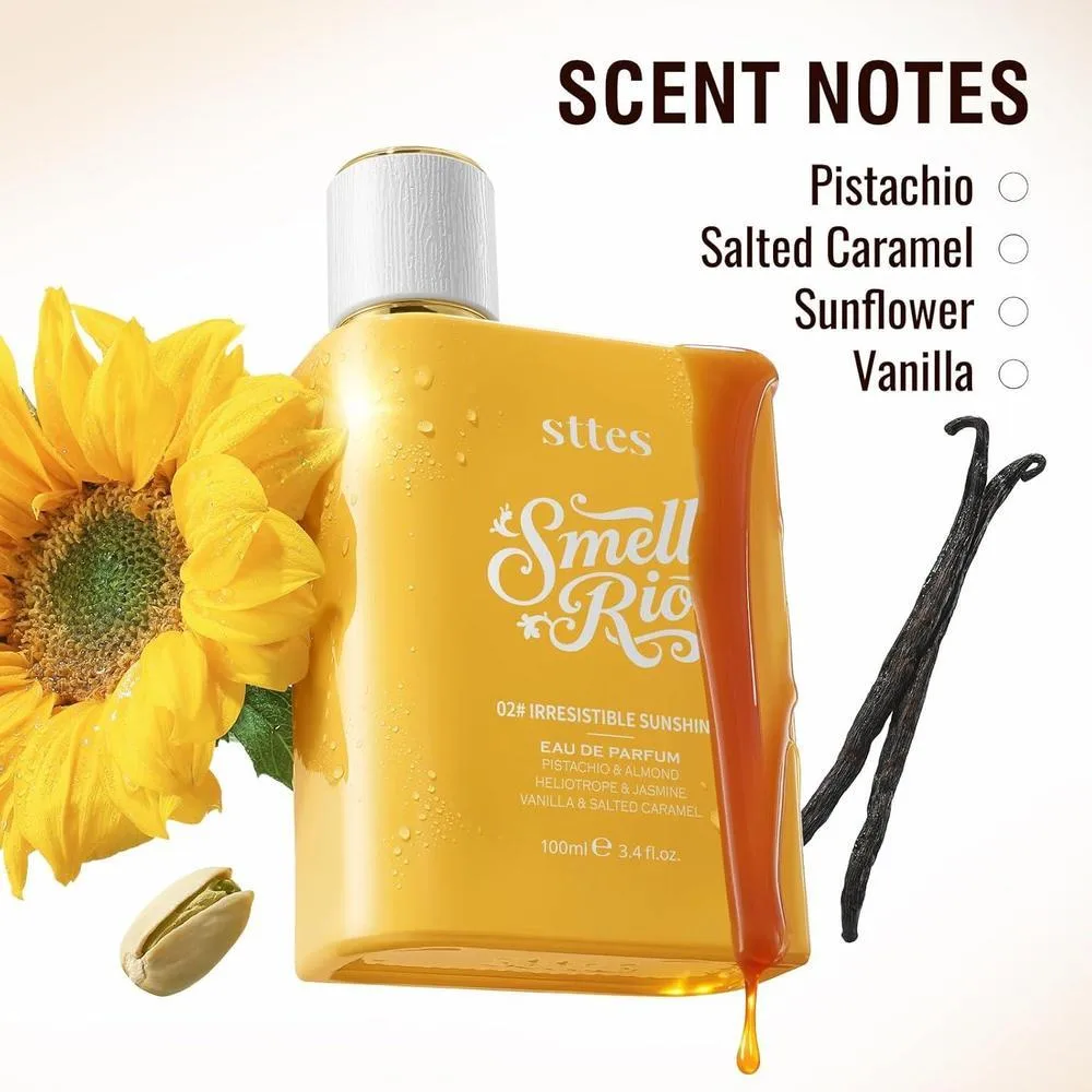 Sttes Perfume 602# Irresistible Sunshine para mujeres – Pistacho, vainilla y caramelo salado, dulce gourmand fragrance