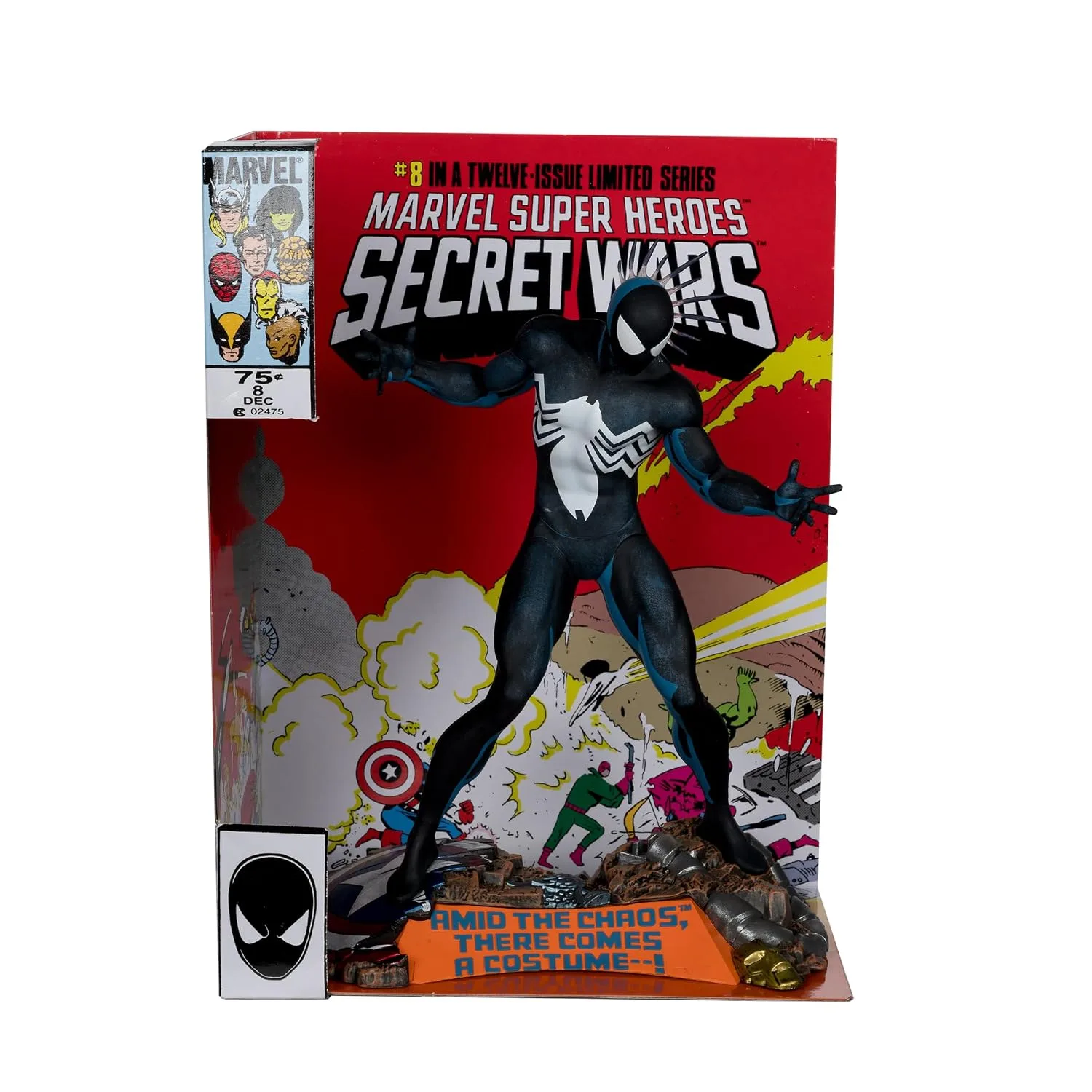 Figura Coleccionable McFarlane Toys Marvel Spider-Man Escala 1:6 con Escena y Cómic Secret Wars #8