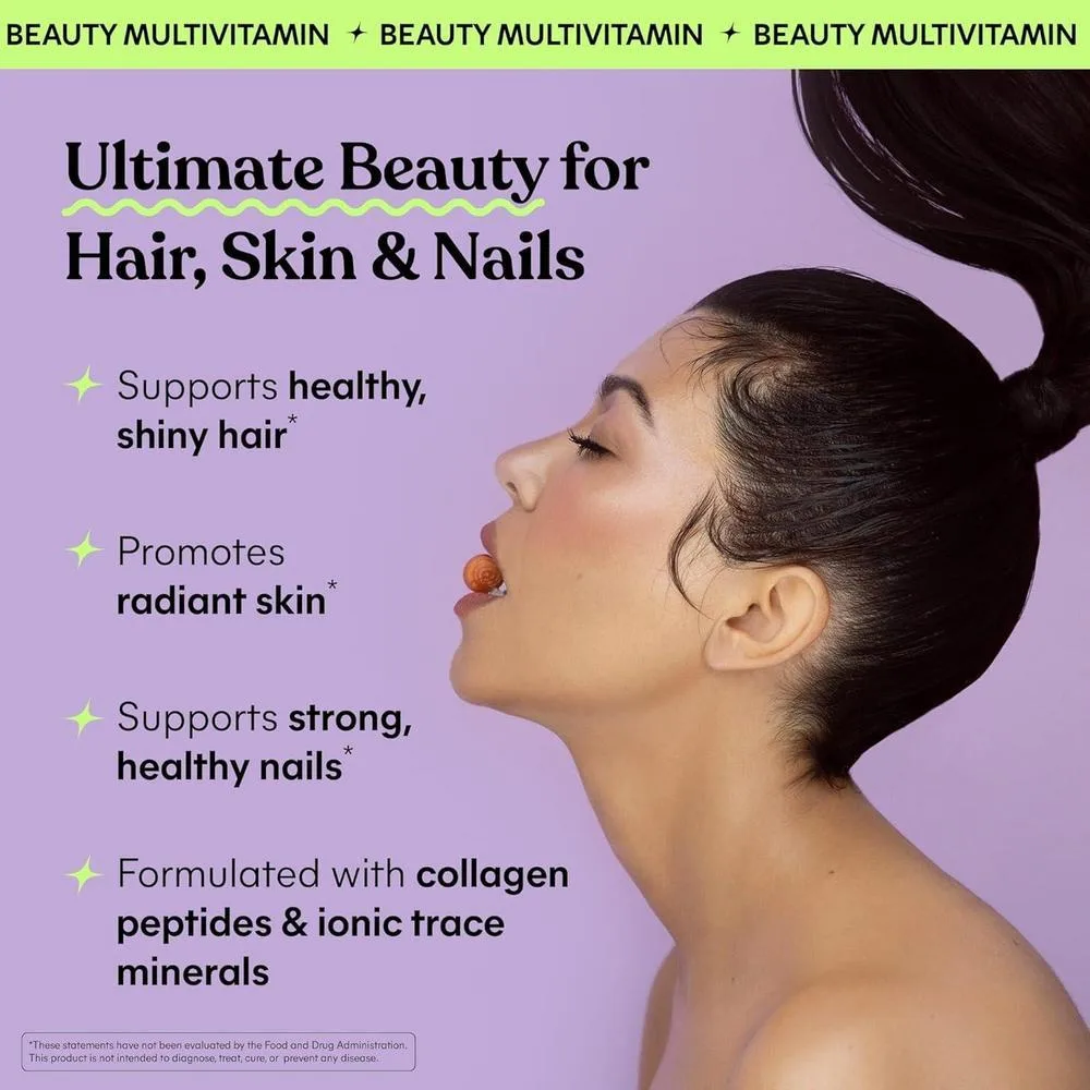 Gomitas con colágeno, biotina, minerales y vitaminas antioxidantes para fortalecer cabello, uñas y piel, sin lácteos ni gluten