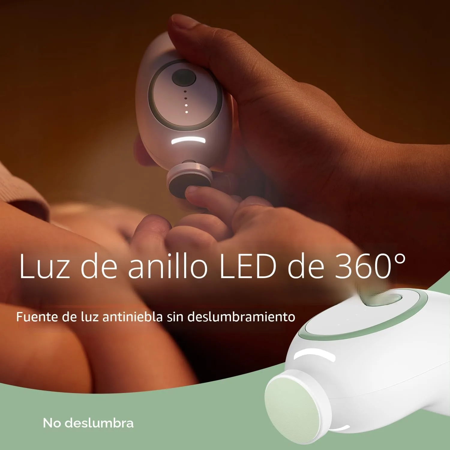 Momcozy Lima Eléctrica de Uñas para Bebé con Luz Nocturna