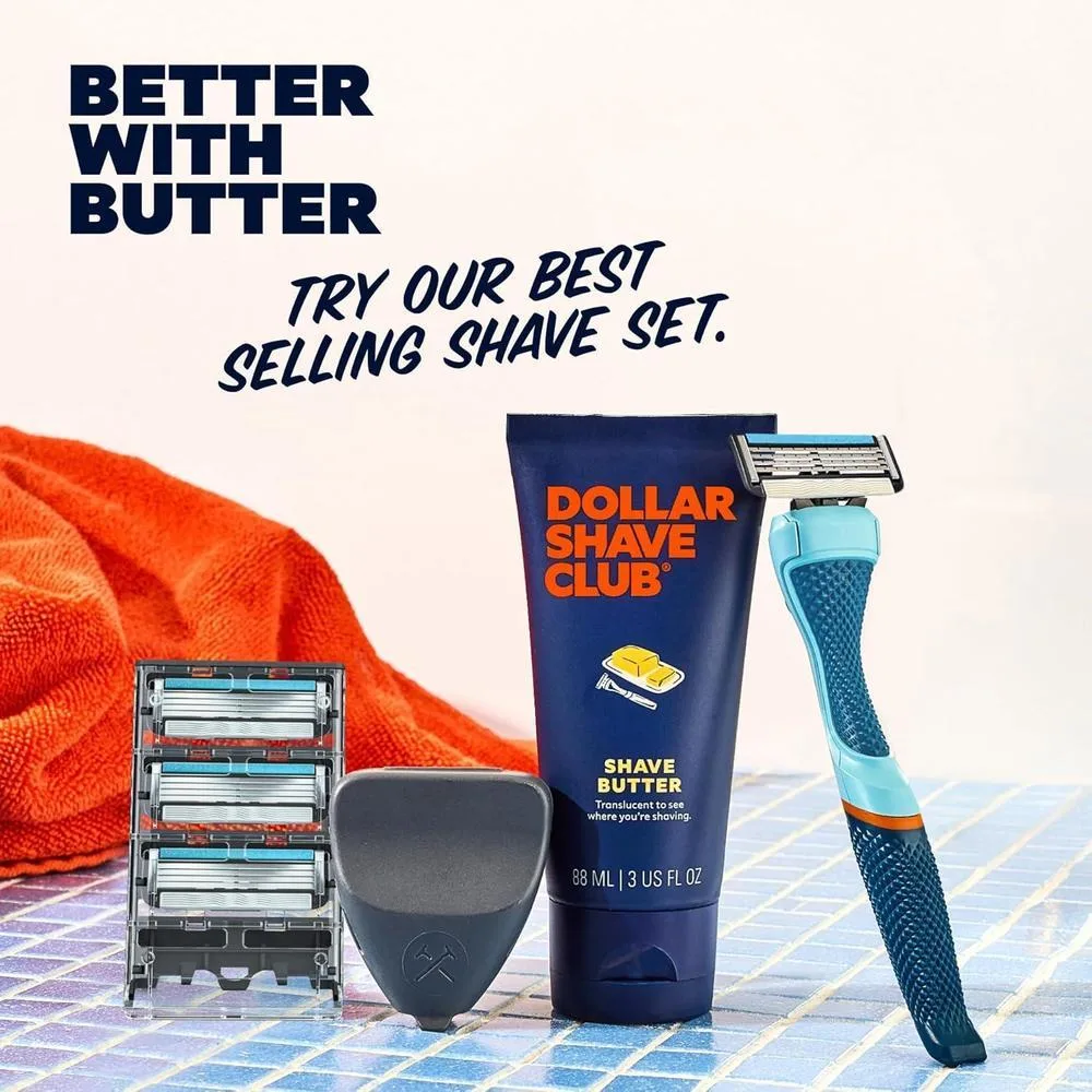 Dollar Shave Club Shave Butter Paquete de 2 Crema de Afeitar Translucida para Pieles Sensibles
