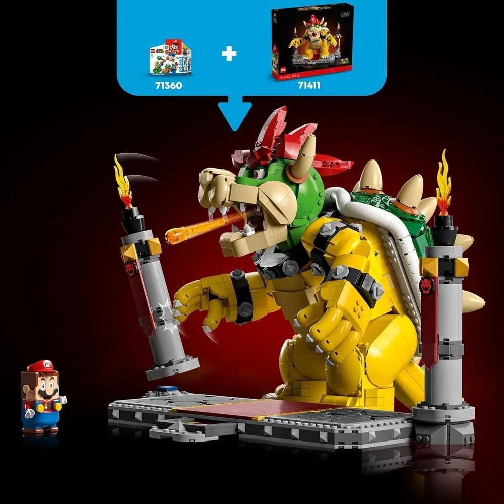 LEGO Super Mario El Poderoso Bowser, Kit de Construcción de Modelo 3D, Figura Articulable Coleccionable con Plataforma de Batalla