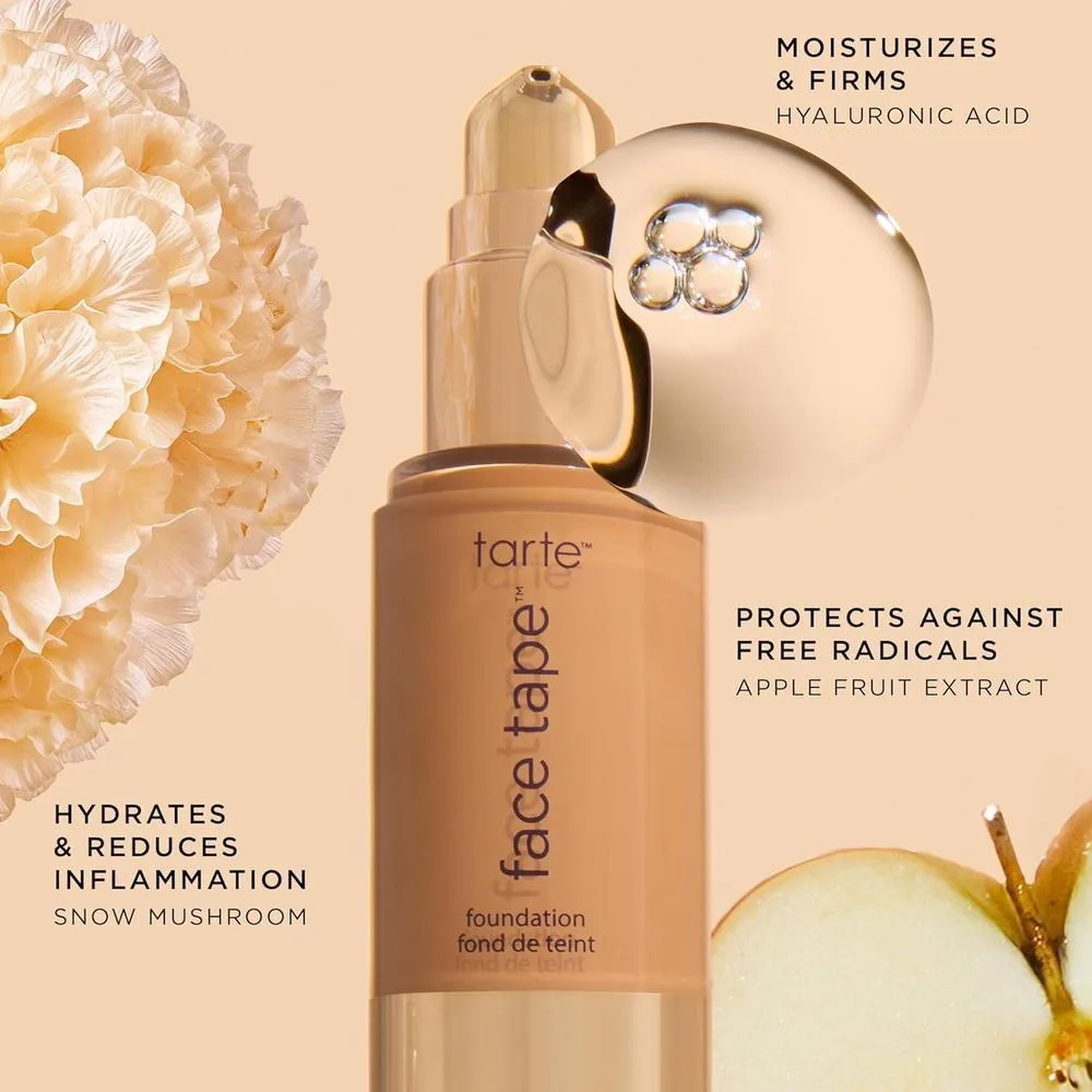 Base Maquillaje Tarte Face Tape Con Cobertura Completa, Acabado Mate, Vegana Y Resistente Al Agua