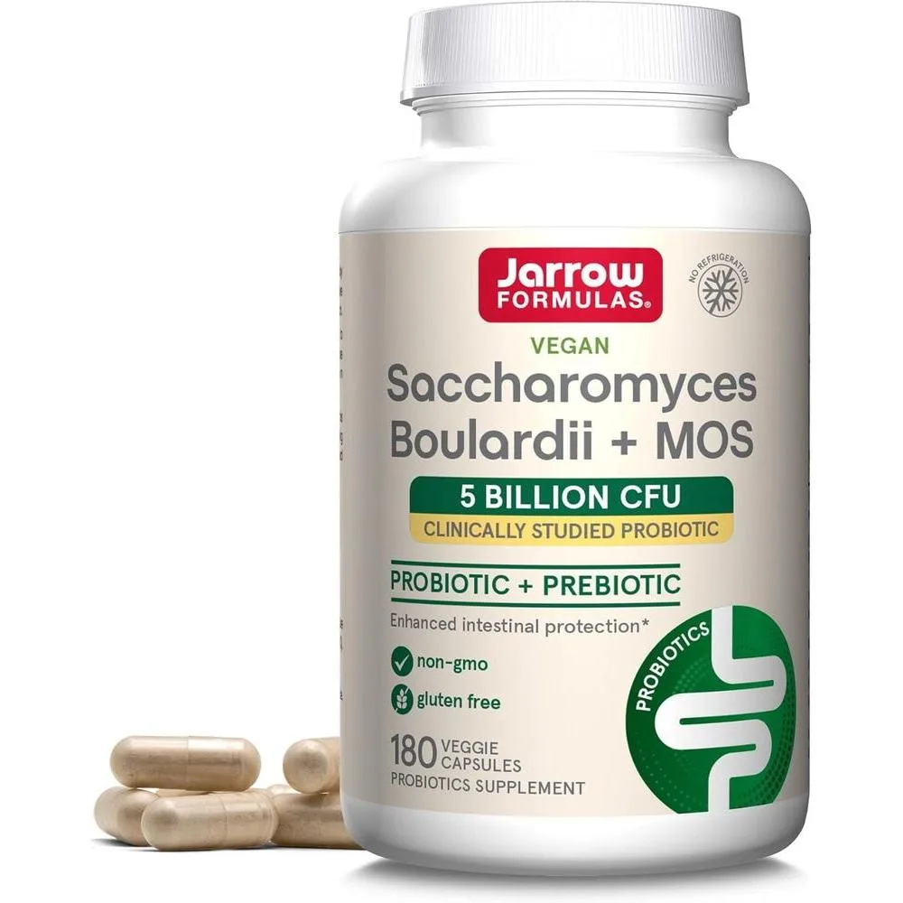 Suplemento Probiótico Jarrow Saccharomyces Boulardii + MOS 180 Cápsulas
