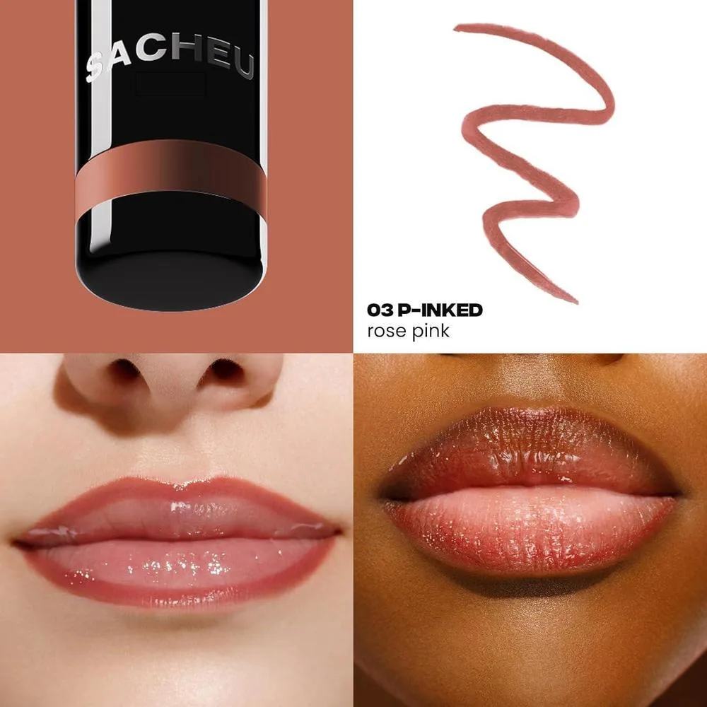 Delineador de labios Sacheu Stay-N de larga duración con ácido hialurónico y vitamina E, adecuado para todo tipo de piel