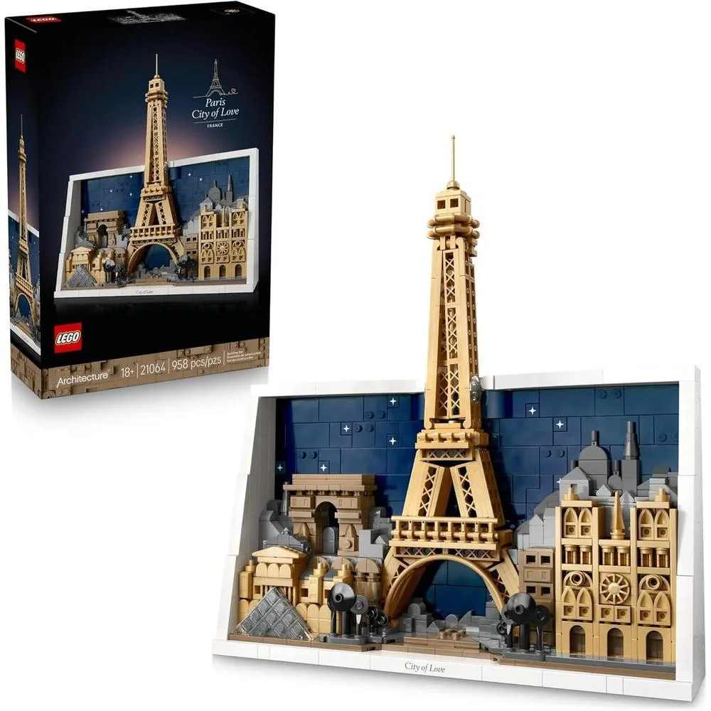 LEGO Architecture París – Juego de construcción para adultos, decoración DIY para casa u oficina, incluye icónicos monumentos