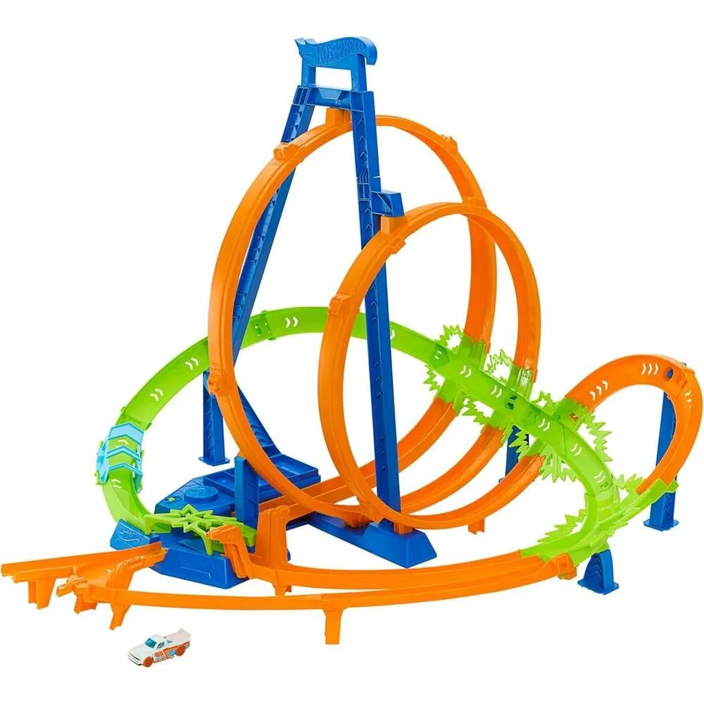 Set de pista Hot Wheels Epic Crash Dash con 5 zonas de choque y booster motorizado