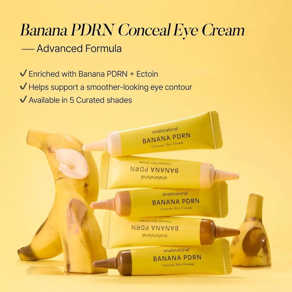 Shaishaishai Banana Pdrn Conceal, Crema Ojos Hidratante Cobertura Círculos Oscuros 15g